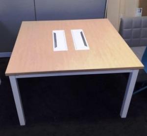 4' x 4' Wood And Metal Table with Electronics